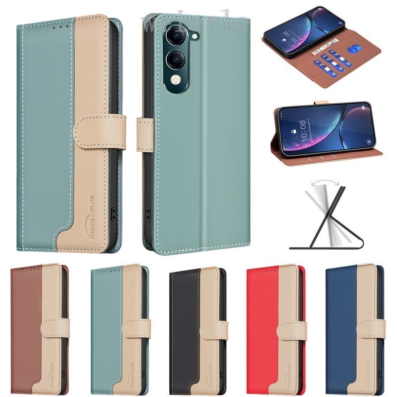 สําหรับ Vivo Y29S 5G กรณี Splicing แม่เหล็กหนังสําหรับ Vivo Y04 Y03 Y18 กรณี Vivo Y29 4G Y39 5G กระเ