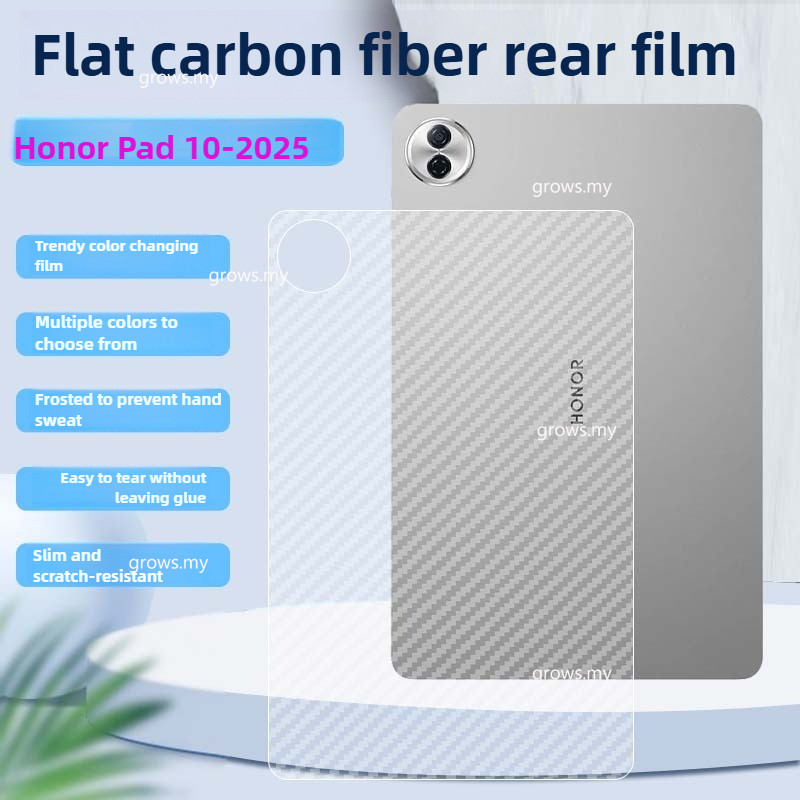 3D กลับฟิล์มคาร์บอนไฟเบอร์สําหรับ Honor Pad 10 12.1 "HEY3-W00/HEY3-W10 Pad10 9 MagicPad 2 GT Pro 12.3 แท็บเล็ต GT 11.5 2025 X9a V9 11.5 Full Cover