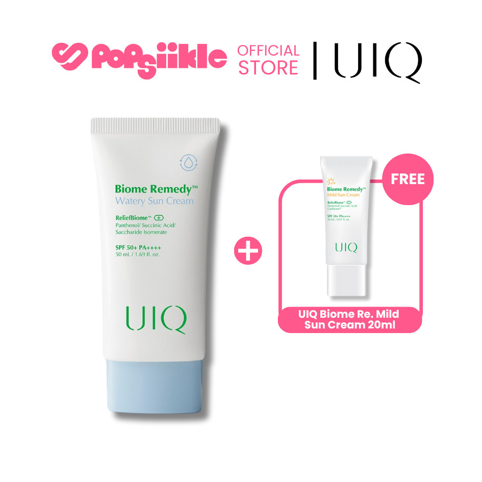 UIQ Biome Re. Watery Sun Cream SPF50+ PA++++ 50ml ครีมกันแดดโทนอัพเนื้อบางเบา (RIIZE Sun Cream)