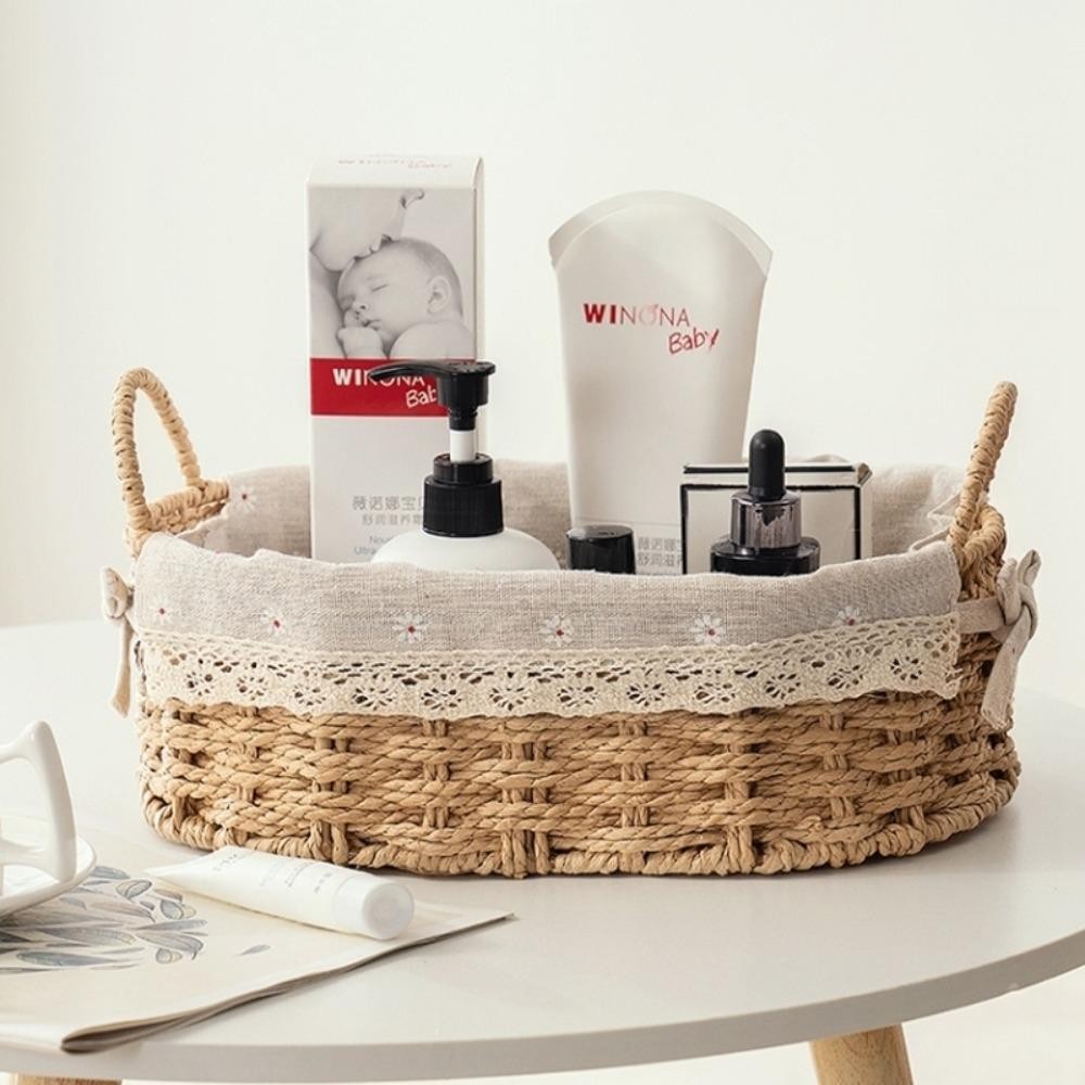 สตาร์ปิกส์ ตะกร้าเก็บหวาย,ตกแต่งบ้านเลียนแบบหวายตะกร้าทอมือ,เก็บของเล่นอเนกประสงค์ผักผลไม้สก์ท็อปจิปาถะจัด - รูปที่ 4