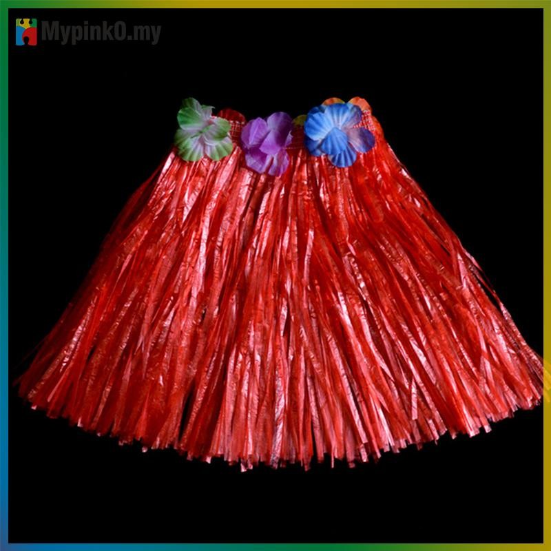 Mypink Kids Boys Girls Hawaiian Hula Grass Beach Skirt Flower Bracelet Party Dress Hot MY