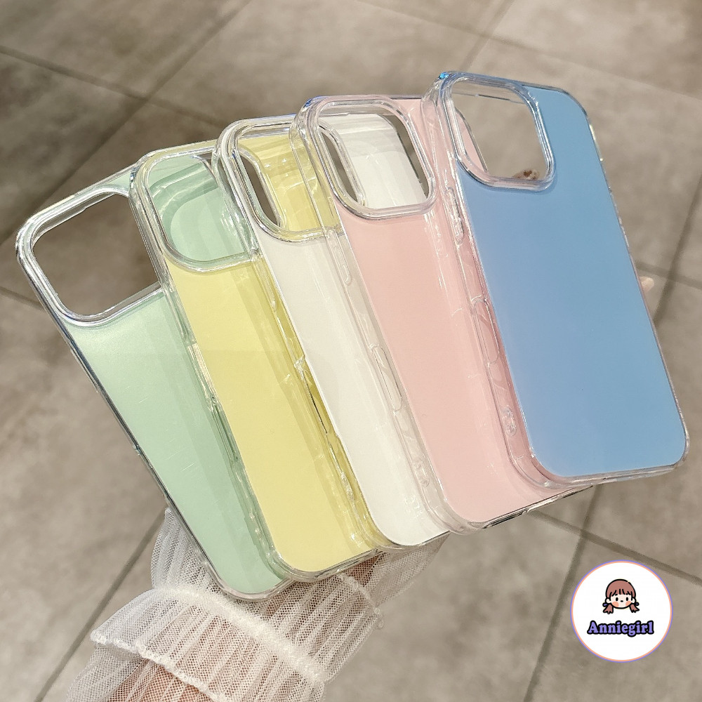 INS สีขนมเจลลี่ สีเคลือบเงาเคสโทรศัพท์สําหรับ IPhone 11 16 14 15 Pro Max 12 13 ProMax 16E Anti-Scrat