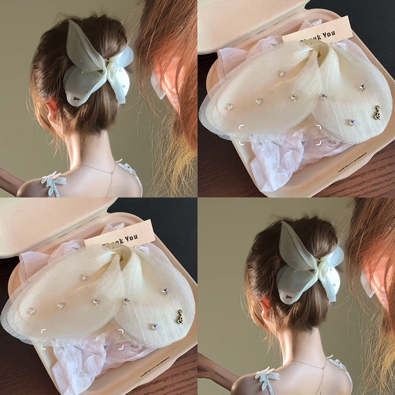 ใหม่Tulleผีเสื้อพรีเมี่ยมHeaddressอุปกรณ์เสริมผมผู้หญิงRetro Retroตาข่ายสีทึบภาษาฝรั่งเศสคําSuper Fairyผม