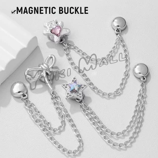 Yuki 1 ชิ้น คลิปเข็มกลัดติดแขนเสื้อ ยึดขากางเกง แบบแม่เหล็กในการยึดติด Magnetic buckle