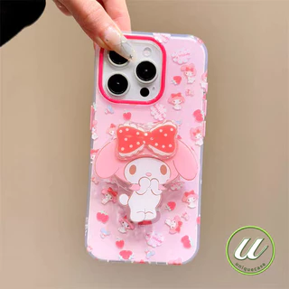 สร้อยข้อมือเมโลดี้สตรอเบอร์รี่หวาน เคส IPhone 11 16 13 14 15 12 Pro Max XR 7Plus 8 7 15 14 16 Plus X XS Max SE 2020