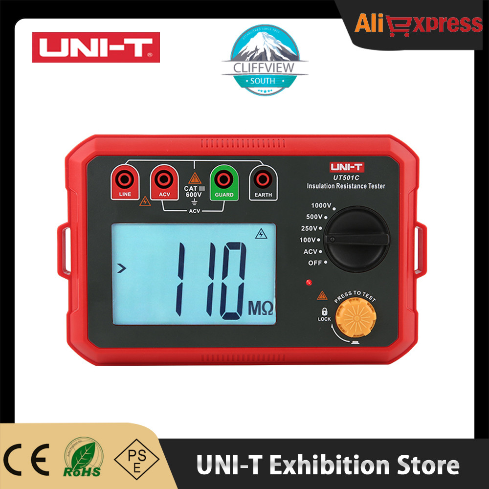 UNI-T เครื่องทดสอบความต้านทานฉนวน UT501C เครื่องกําเนิดหม้อแปลงสายมอเตอร์แรงดันสูงการทดสอบฉนวน Megoh