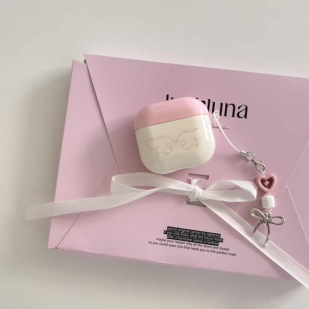 IMD สีสัน Star Wings พร้อมจี้หูฟังสําหรับ AirPods 1 2 3 4 Pro หูฟังไร้สายบลูทูธสําหรับ AirPods Pro2 กันกระแทกฝาครอบป้องกันปลอก