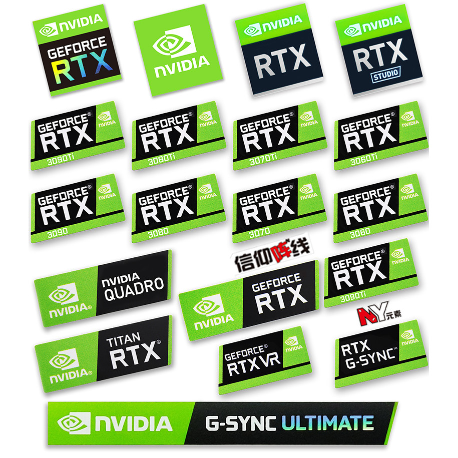 2025 RTX 3090TI 3080TI 3070 3060 สติ๊กเกอร์เดสก์ท็อปแล็ปท็อปป้ายกราฟิกการ์ด