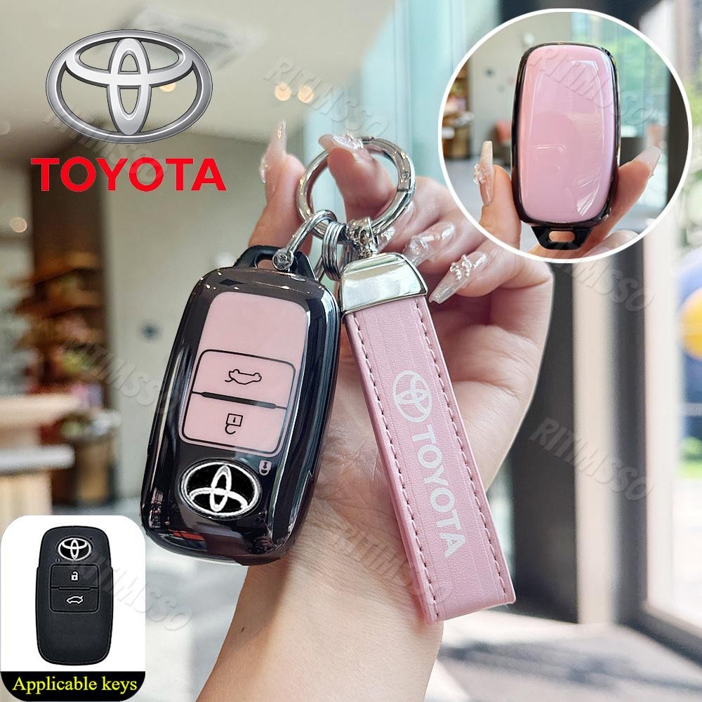 ตกแต่งบ้าน Fit สําหรับ Toyota Vios 2023 Yaris Ativ 2024 Avanza Veloz Raize รุ่น TPU Remote Car Key Cover Case ส่งด่วน สั่งเลย