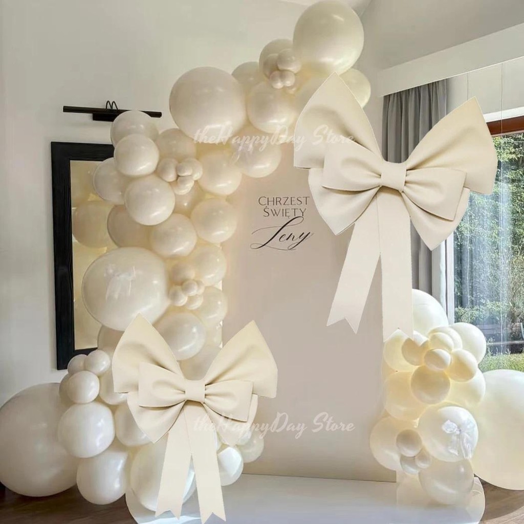 70/50/30 ซม.ยักษ์ครีมโบว์ Eva กระดาษโฟม DIY Bow Garland Arch สําหรับโบว์วันเกิดหญิง Coquette งานแต่งงานเจ้าสาว Party Decor