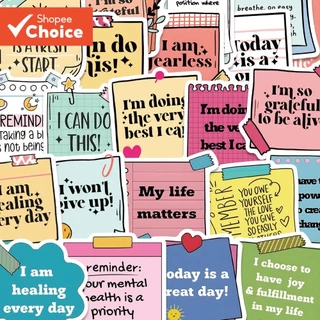 สร้างแรงบันดาลใจ Self-Affirmation สติกเกอร์ 50 ชิ้นความงามสติกเกอร์กันน้ําสติกเกอร์โทรศัพท์สําหรับส่วนบุคคลโรงเรียนแล็ปท็อป