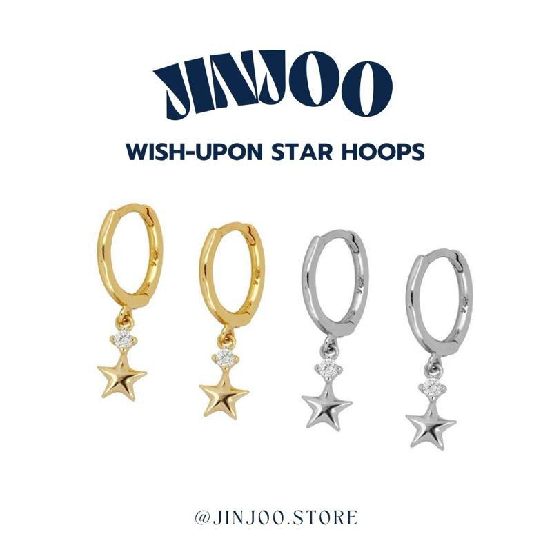 Jinjoo ต่างหูดาว รุ่น Wish‑Upon Star Hoops ห่วงขนาด 9 mm. ดีไซน์น่ารัก รหัส H89