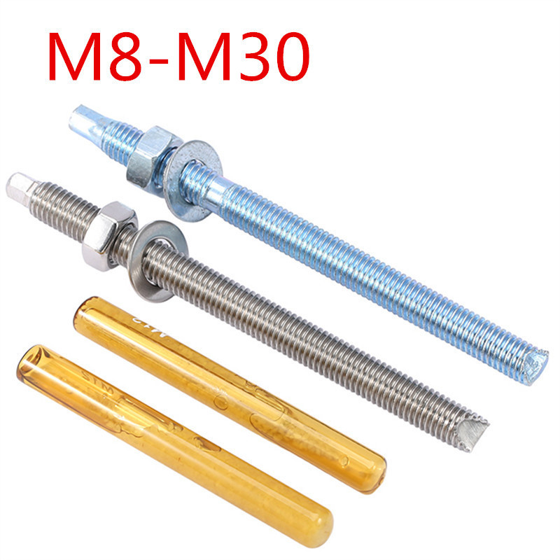 สังกะสียาเคมี Anchor Bolt 304 เคมี Bolt ขยาย Bolt Extension ความแข็งแรงสูง Anchor Solid Bolt M8-M30