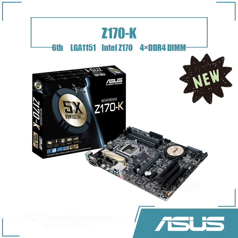 [ใหม่] เมนบอร์ด ASUS Z170-K 4DDR4 DIMM Intel Z170 LGA1151 เมนบอร์ดเดสก์ท็อป