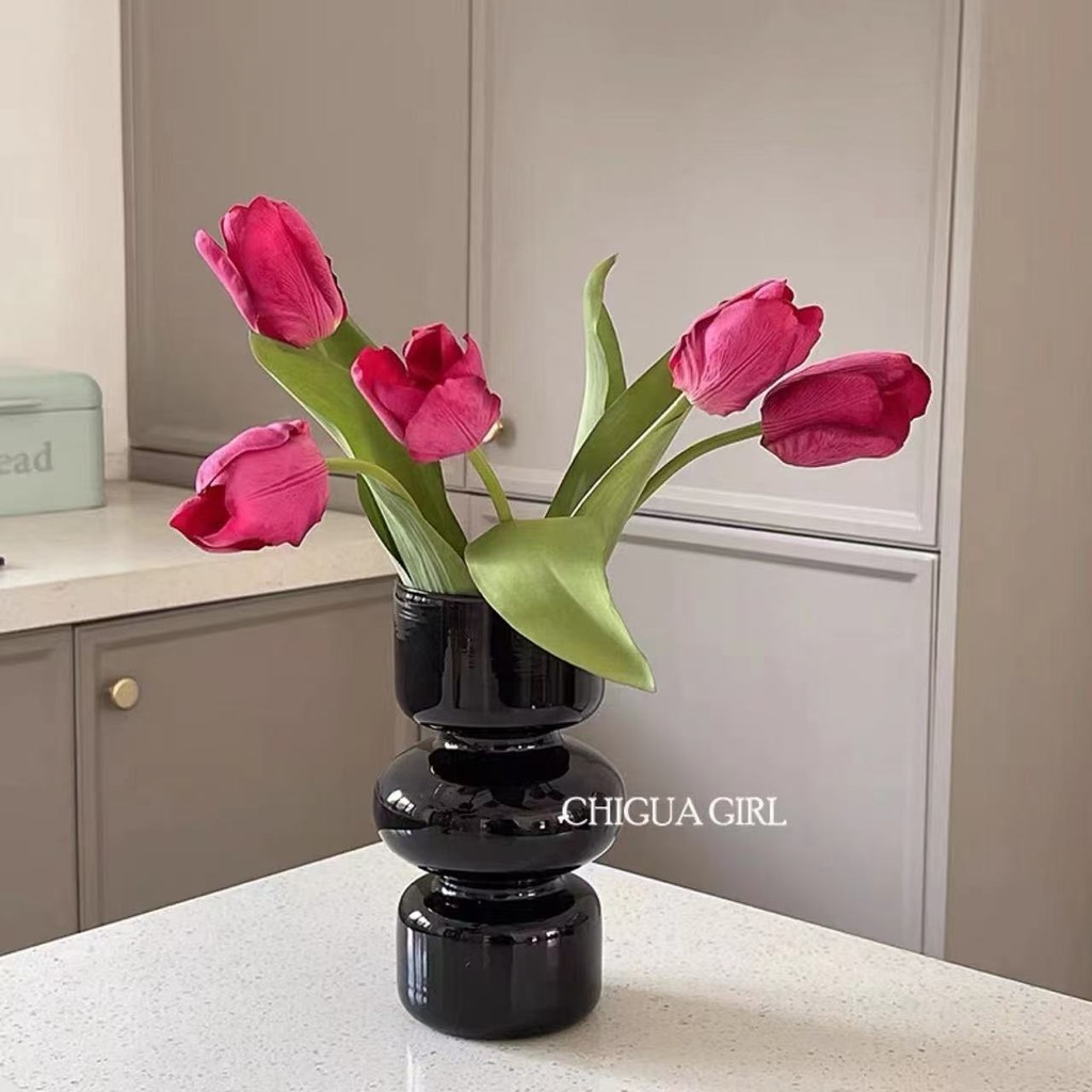 แจกันเรียบง่าย ของแต่งบ้าน พร็อพถ่ายรูป ร้านกาแฟ ร้านอาหาร ของ[พร้อมส่ง] แจกันแก้วสไตล์ฝรั่งเศส French-style glass vase