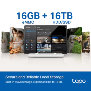 TAPO H500 Smart HomeBase Tapo Ecosystem Center สามารถเชื่อมต่อกล้อง Tapo ได้สูงสุด 16 ตัวและเซ็นเซอร์ 64 ตัว