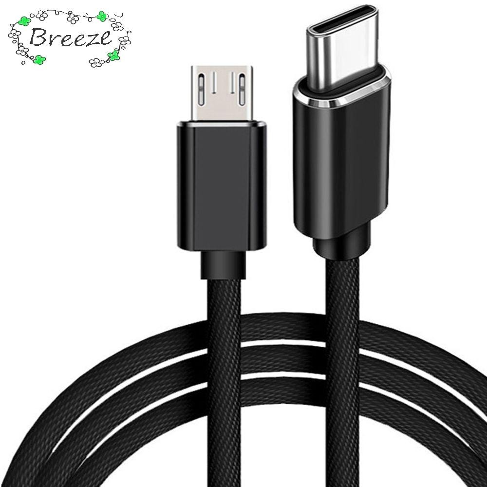 BREEZE สาย USB Type C ถึง Micro USB อะแดปเตอร์โทรศัพท์มือถือ OTG QC4.0 ชายกับชายสําหรับ Huawei