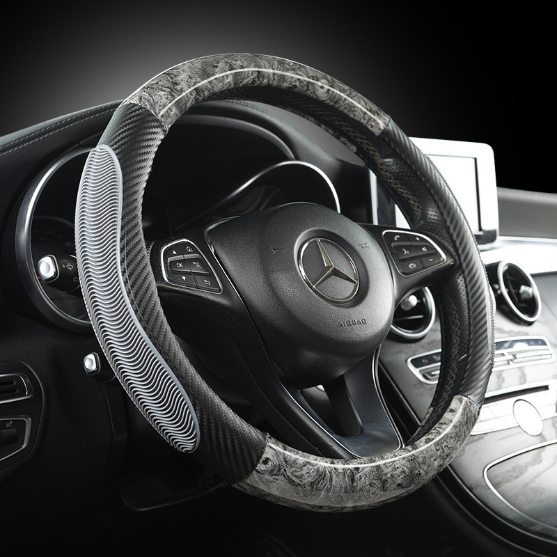 Car Steering Wheel Cover Steering Wheel Set Four Seasons Available Wood Grain Breathable, Non-Slip, 