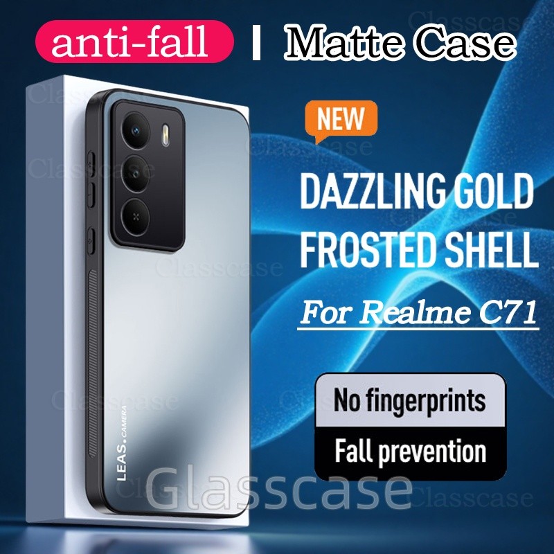 Realme C71 2025 สําหรับ Realme C71 C75 X C75X C 71 C 75 C 75X RealmeC71 Frosted พราวสี PC Matte กันกระแทก Anti ลายนิ้วมือกรณีป้องกันเลนส์ปลอกปกหลัง