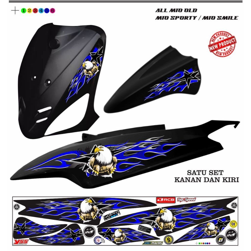 MIO SMILE OLD CARBON STICKER STRIPING, COOL LINE VARIATION, COOL MOTIF