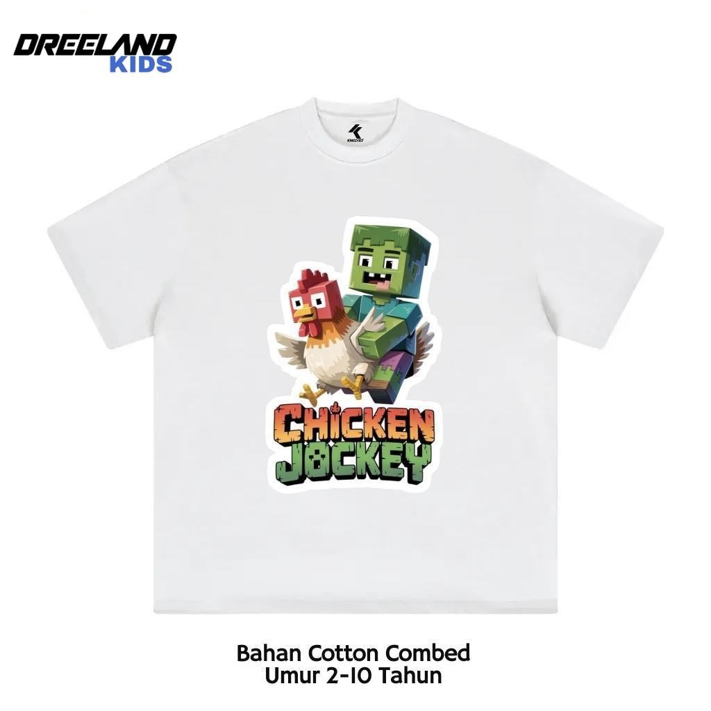 Dreeland Kids เสื้อยืดเด็ก Chicken Jockey V2 เสื้อผ้าเด็ก / ไก่ Jockey V2 เสื้อยืดเด็กสําหรับเด็กชาย
