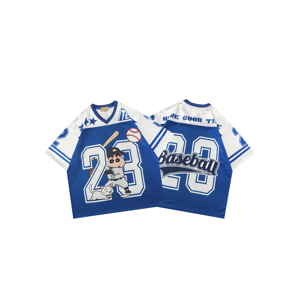 ญี่ปุ่นฮาราจูกุการ์ตูนอะนิเมะพิมพ์คอวีย์เสื้อผ้าแห้งเร็วแขนสั้นเสื้อยืดสำหรับผู้ชายและผู้หญิงฤดูร้อนอินเทรนด์แบรนด์หลวม ที