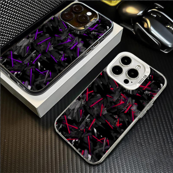 เหมาะสำหรับ iPhone11 12 13 14 15 16PROMAX เคสโทรศัพท์มือถือป้องกันการตกหล่นที่มีเส้นใยเชิงกลสร้างสรรค์ วัสดุเคลือบด้าน