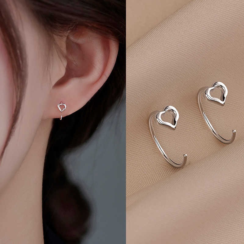 925 เงินหัวใจต่างหูผู้หญิงระดับไฮเอนด์ออกแบบเรียบง่ายสำหรับการขายส่งและของขวัญ
