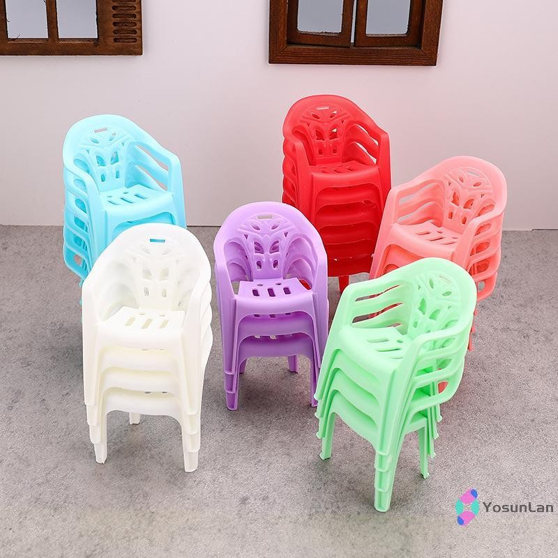 YosunLan] 4PCS สนับสนุน Miniature Items Armchair พลาสติกพนักพิงเก้าอี้สําหรับ 1/6 ตุ๊กตาอุปกรณ์เสริมเฟอร์นิเจอร์ของขวัญเด็กใหม่