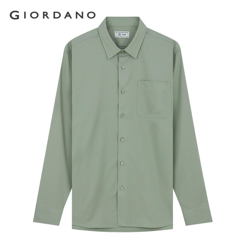 GIORDANO เสื้อเชิ้ตผู้ชาย Men’s Pocket Easy Care Shirt 01045005
