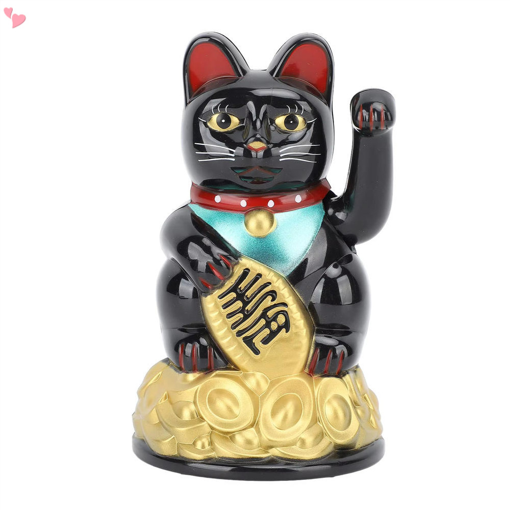 Lucky Cat Waving Arm Maneki Neko Lucky Beckoning Feng Shui Wealth Cat สําหรับต้อนรับ Fortune Wealth 