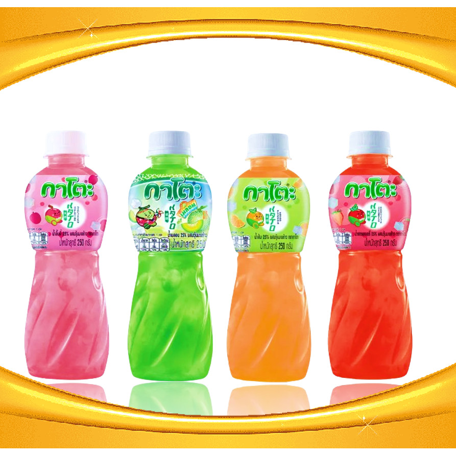 กาโตะ น้ำสตรอว์เบอร์รี่ ผสมวุ้นมะพร้าว ขนาด 250 มล. จำนวน 6 ขวด มีหลายรสชาติ