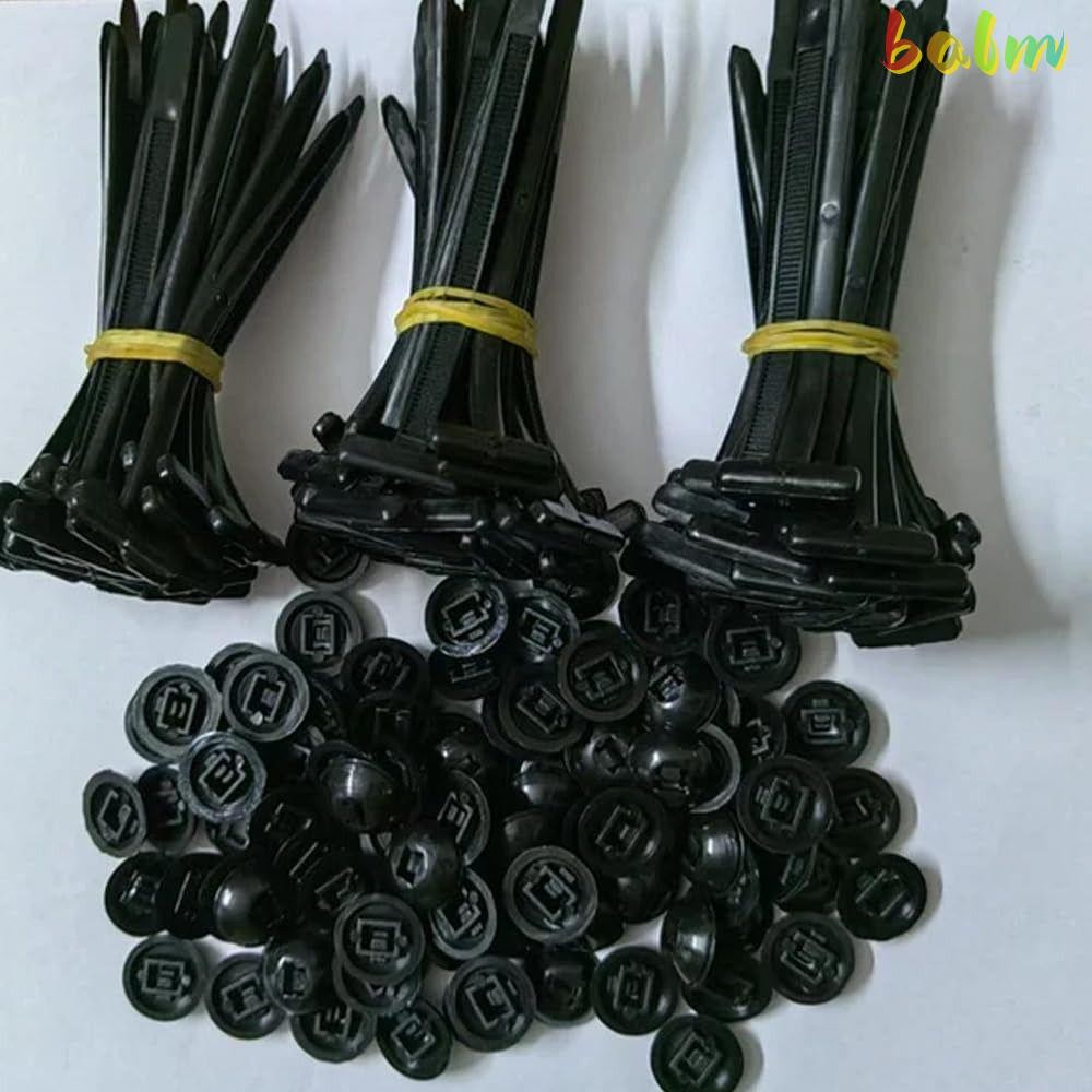 BALM 20/50100 ชิ้น Heavy Duty Nylon Zip Ties, หัวเข็มขัดไนลอนอเนกประสงค์ Universal Cable Tie Buckle, ของขวัญ Self-Locking Cable Tie Retainer Tie Holder รถทุกวันซ่อม