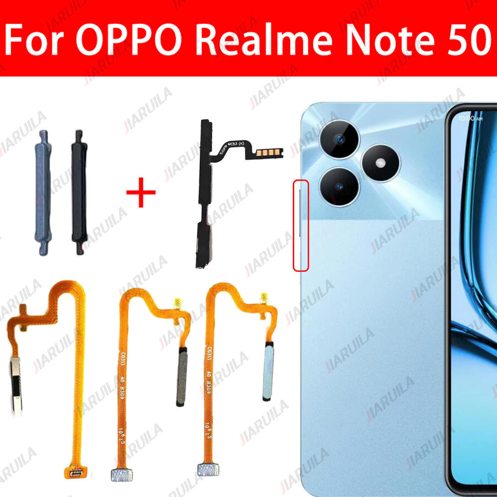 สำหรับ OPPO Realme Note 50 RMX3834 เซ็นเซอร์ลายนิ้วมือ Touch ID เปิดปิด ปรับระดับเสียงขึ้นลง ปุ่มด้านข้าง สายเคเบิลยืดหยุ่น