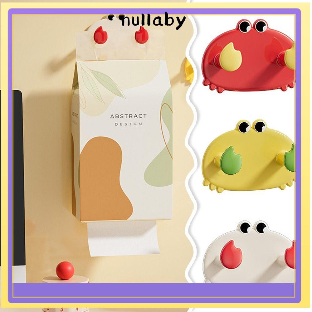 NULLABY ตะขอกาว Dopamine ตะขอแขวนการ์ตูนปูแบบไม่ต้องเจาะ, ตะขอแขวนเสื้อประตูห้องติดผนัง อุปกรณ์จัดเก็บในบ้าน