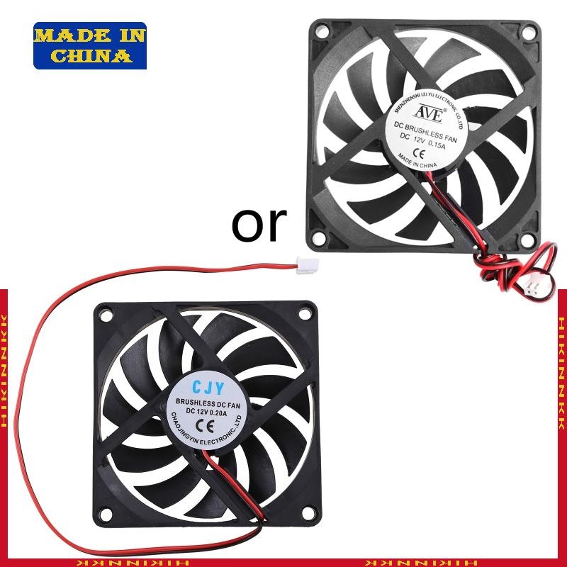 12V 2-Pin 80x80x10mm PC Computer CPU System Heatsink Brushless Cooling Fan 8010