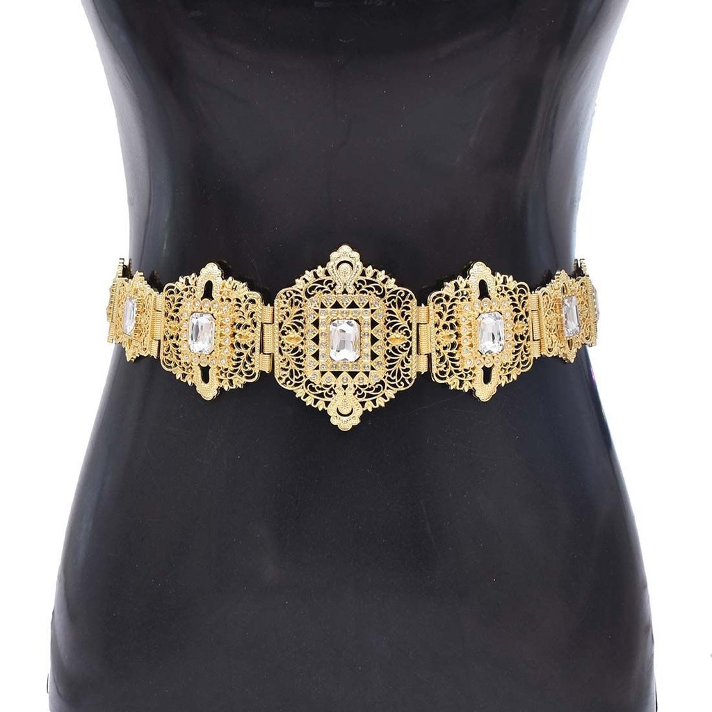 Ethnic Style Waist Chain Bohemian Adjustable Waist Belt Vintage Accessories Rhinestone Waist Jewelry