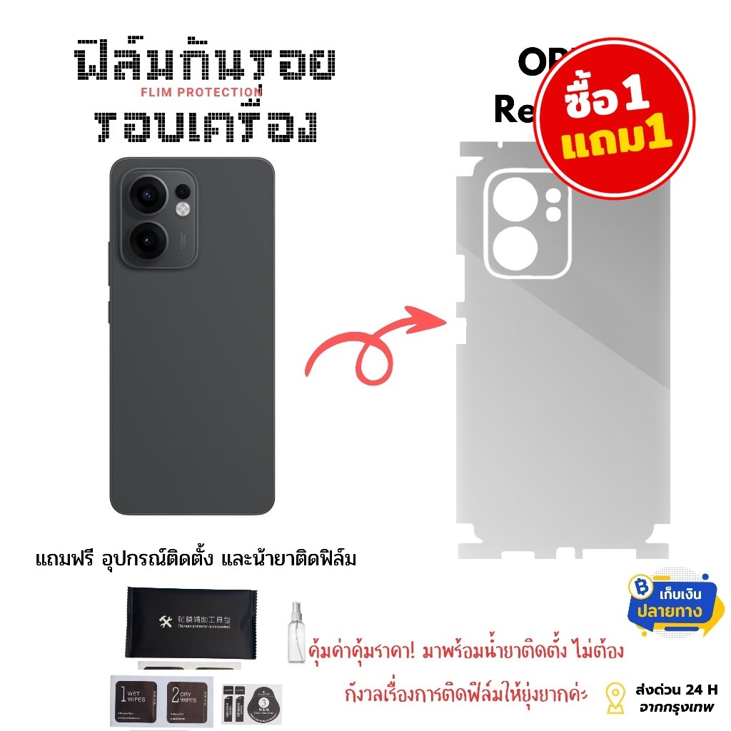 ฟิล์มกันรอยสำหรับโทรศัพท์ OPPO Reno 13 F | ครอบคลุมรอบเครื่อง ติดแน่น ปกป้องเต็มขั้น