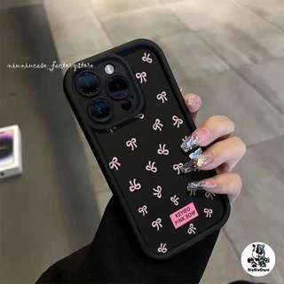 โบว์สีชมพู สําหรับ OPPO A3s A16 A38 A18 A7 A5s A58 A17K A12 A17 A78 A77 A57 A15 A16K A60 A93 A5 A9 A53 A54 Reno 5 13 เคส
