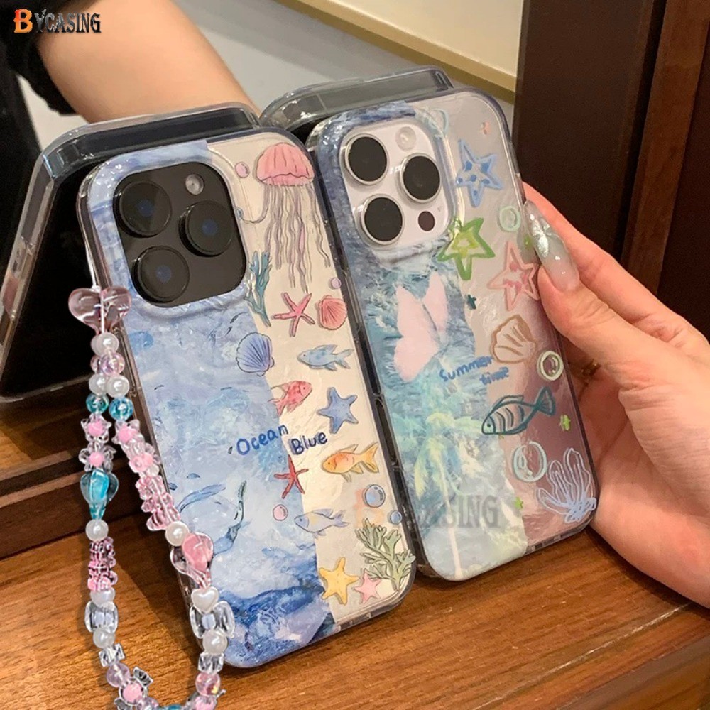สําหรับ Infinix Smart 9 HD Hot 50 Pro 40 หมายเหตุ 40 สมาร์ท 8 Pro 7 6 5 Note30 ร้อน 50i 40i Play 11 10 9Play Spark 20C P55 แฟนตาซี Ocean การ์ตูนน่ารัก Star Fish Ripple Luster กรณีโดย