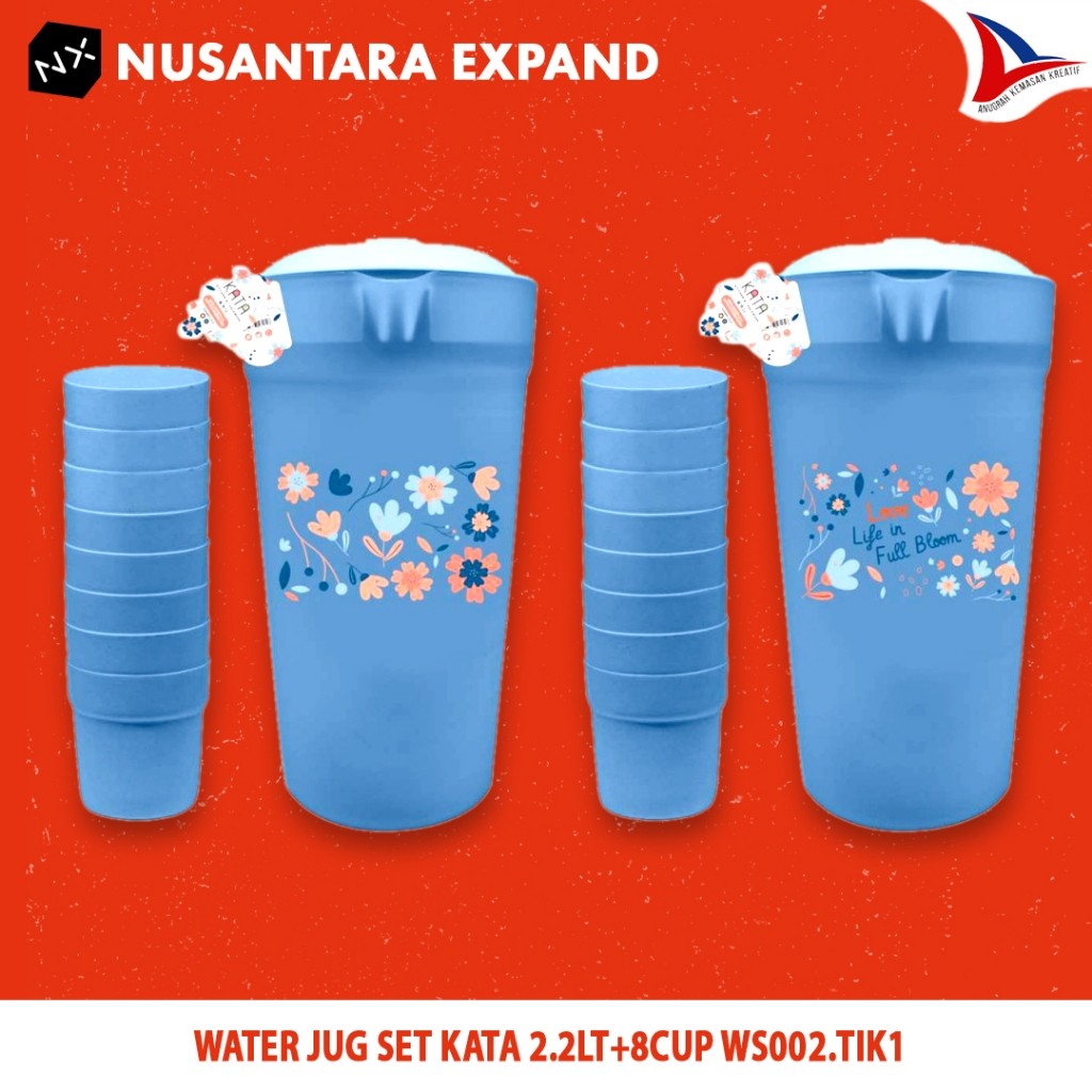 ชุดเหยือกน้ํา Kata 2.2lt+8cup Ws002.เท่านั้น1