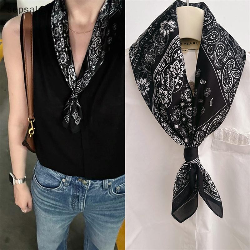 # ไทย # หรูหราแฟชั่นซาตินสแควร์ผ้าพันคอไหมสําหรับผู้หญิงผมมือ คล้องคอ ข้อมือฮิญาบห่อเลดี้ผ้าคลุมไหล่ริบบิ้น.