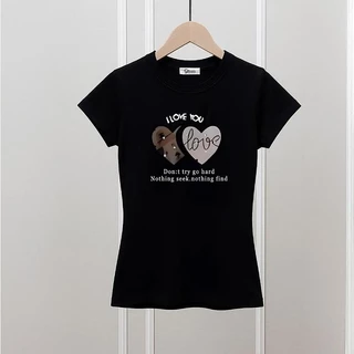 เสื้อยืดเข้ารูป เสื้อรัดรูป ทรง คอกลมแขนสั้น *สกรีนทรงสวย งานตามหา ผ้ายืดร่องคอตต้อน และบางตะกร้ามีเนื้อท็อฟดาย