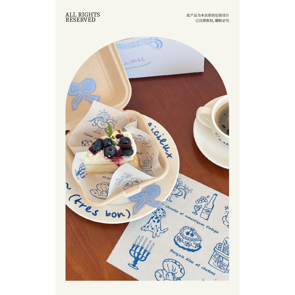 กระดาษรองอบน้ํามันเค้กเสื่อกระดาษทิ้งกระดาษท่ีต้านทานนํา้มันปิกนิกแซนวิชเบอร์เกอร์ขนมปังกระดาษดูดซับกระดาษห่อ664 - รูปที่ 7