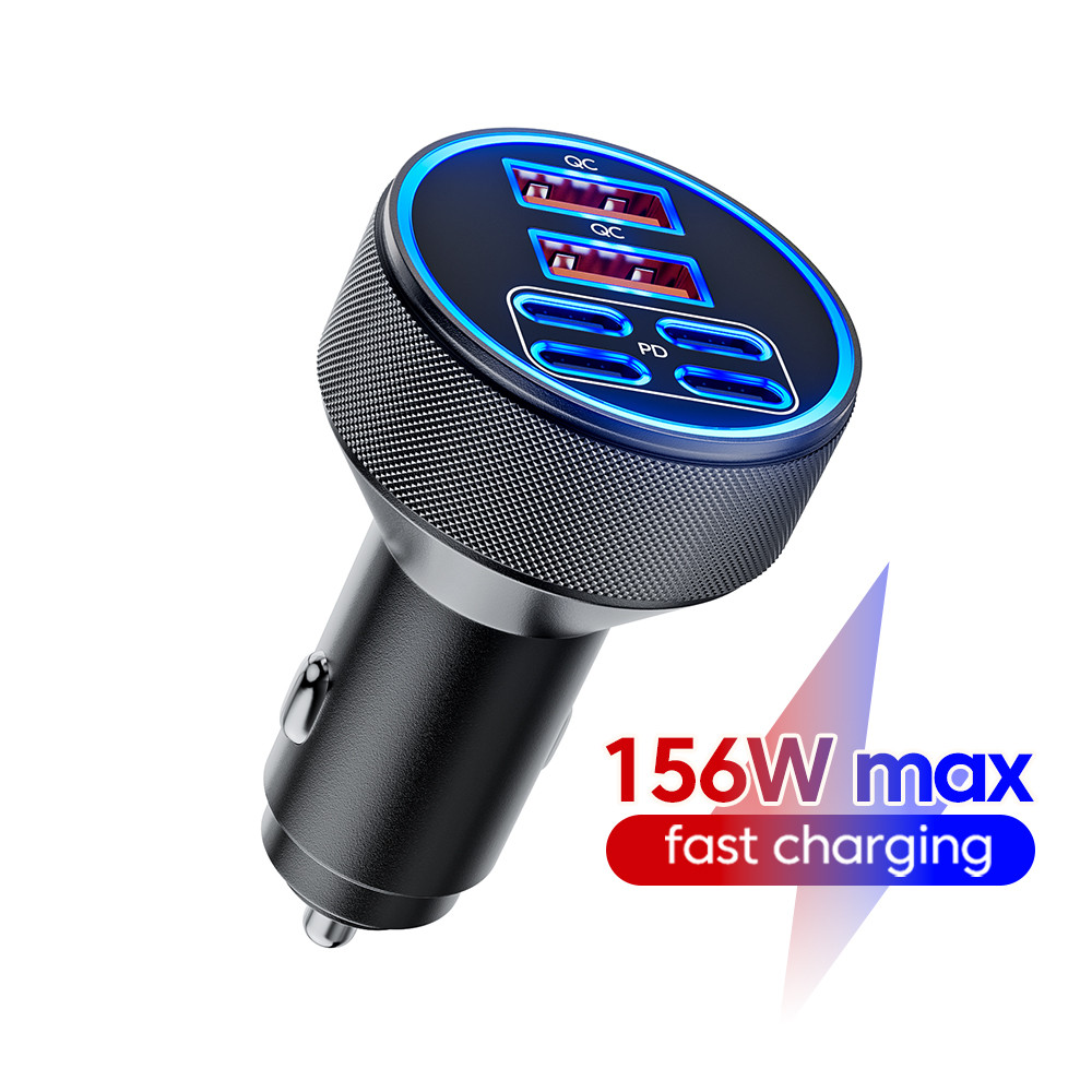 6 พอร์ต Car Charger USB C Car Phone Charger PD30W Type C Power Adapter QC3.0 Fast Charging สําหรับ S