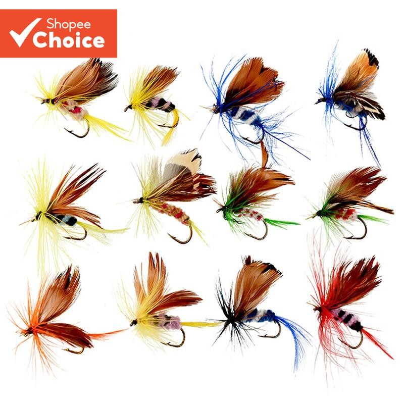 10-Pack แมลงแมลงวัน Fly Fishing Lure เหยื่อประดิษฐ์ Super Sharp Crank Hooks อุปกรณ์ตกปลา