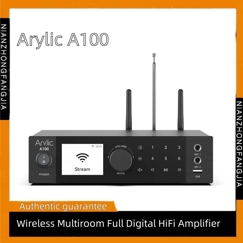 Arylic A100 100W x 2 เครื่องขยายเสียงเพลงลําแสงวิทยุ FM KTV WiFi, AirPlay, การสตรีมไร้สาย Bluetooth