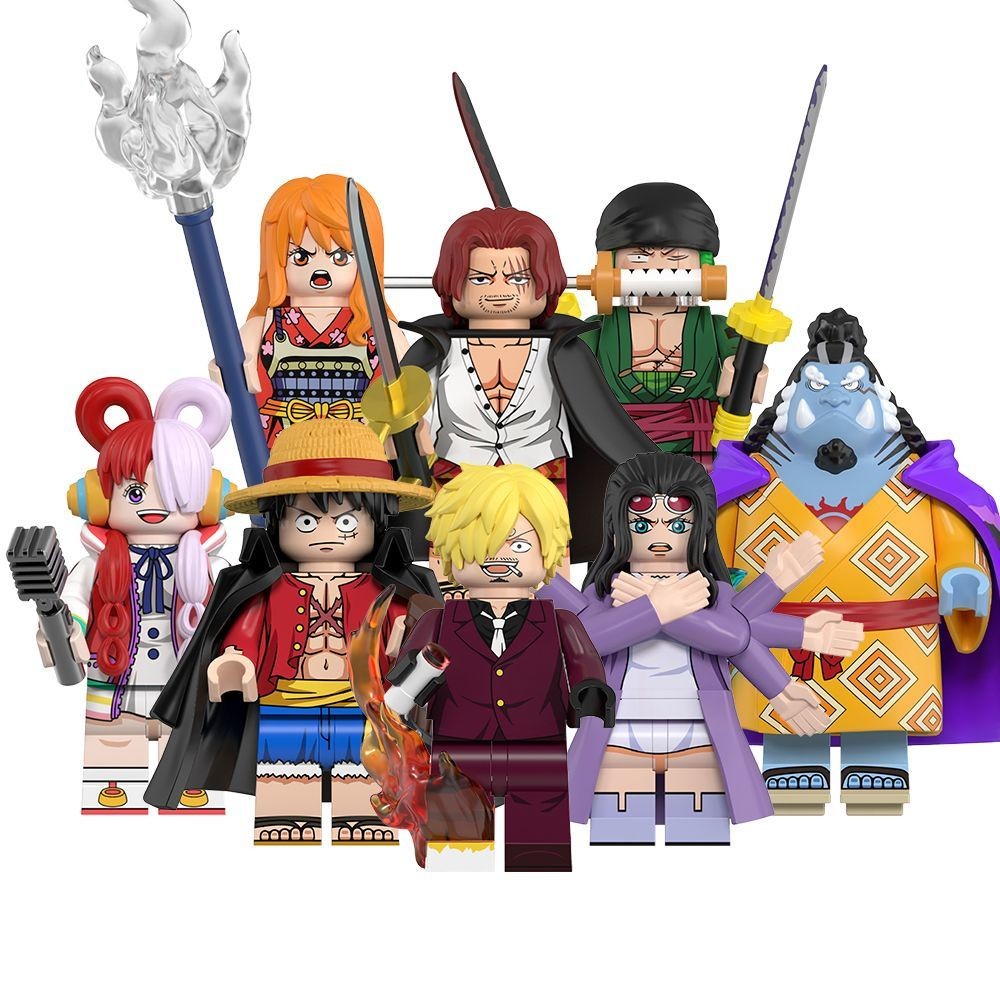 เข้ากันได้กับ Lego One Piece Series Monkey D Luffy Sanji Ronoa Zoro ใส่บล็อกตัวต่อ Minifigure ของเล่