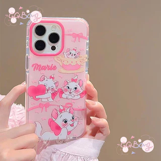 เคสกันกระแทกลายแมวสีชมพูหวานๆ ผูกโบว์รูปหัวใจ เคสไอโฟน 16 เคส 16 14 15 13 11 12 Pro Max XS X XR Max 16 14 15 7 8 Plus SE