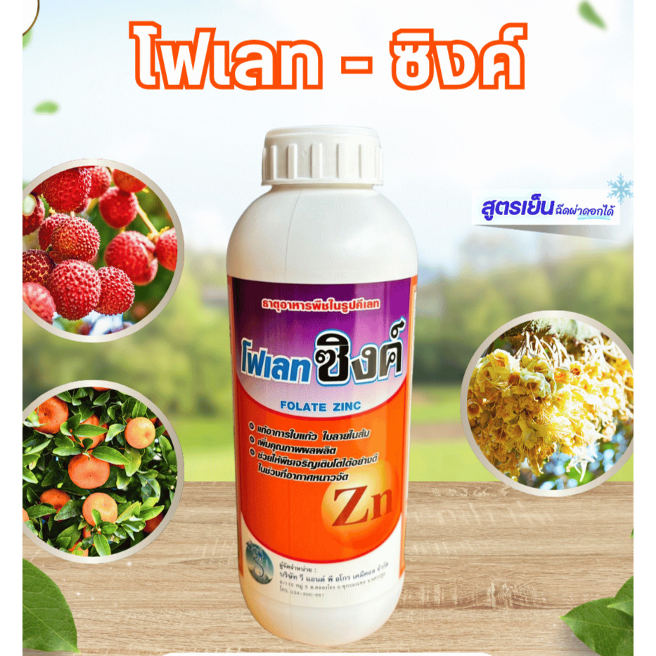 #โฟเลทซิงค์ (สังกะสี6%) ขนาด 1ลิตร ปรับสมดุลพืช ทนร้อนทนหนาว ฟื้นฟูต้นโทรม